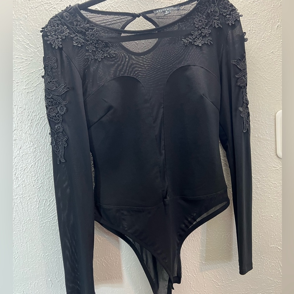 Black bodysuit mesh insert size M